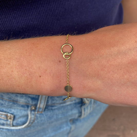 9ct Gold Unity & Disc Bracelet