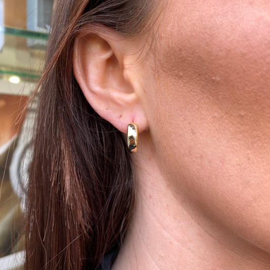 Sunshine Chunky Huggie Hoop Earrings | 14mm - John Ross Jewellers