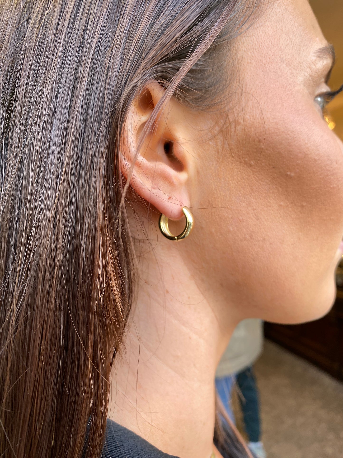 Sunshine Chunky Huggie Hoop Earrings | 14mm - John Ross Jewellers