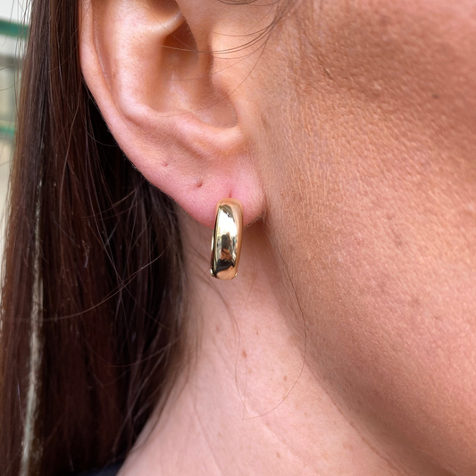 Sunshine Chunky Huggie Hoop Earrings | 16mm - John Ross Jewellers