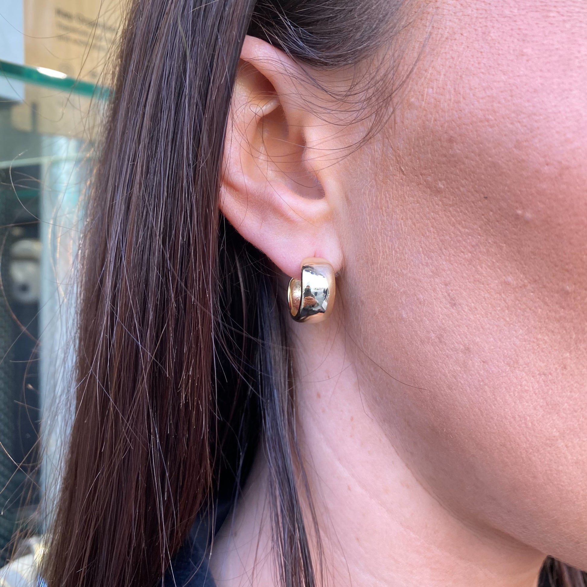 Sunshine Chunky Stud Hoop Earrings | 8mm - John Ross Jewellers