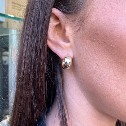 Sunshine Chunky Stud Hoop Earrings | 8mm - John Ross Jewellers