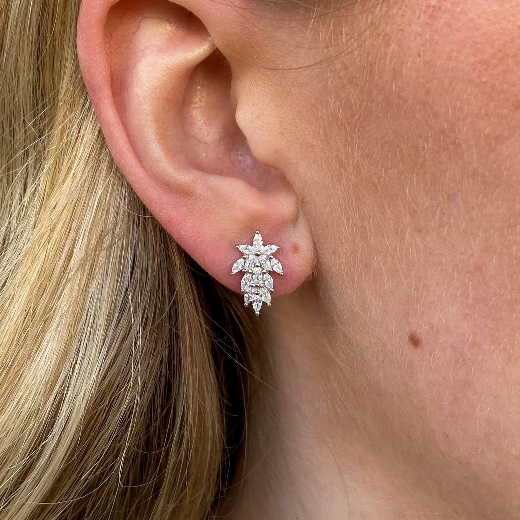 Silver CZ Stud Earrings - John Ross Jewellers