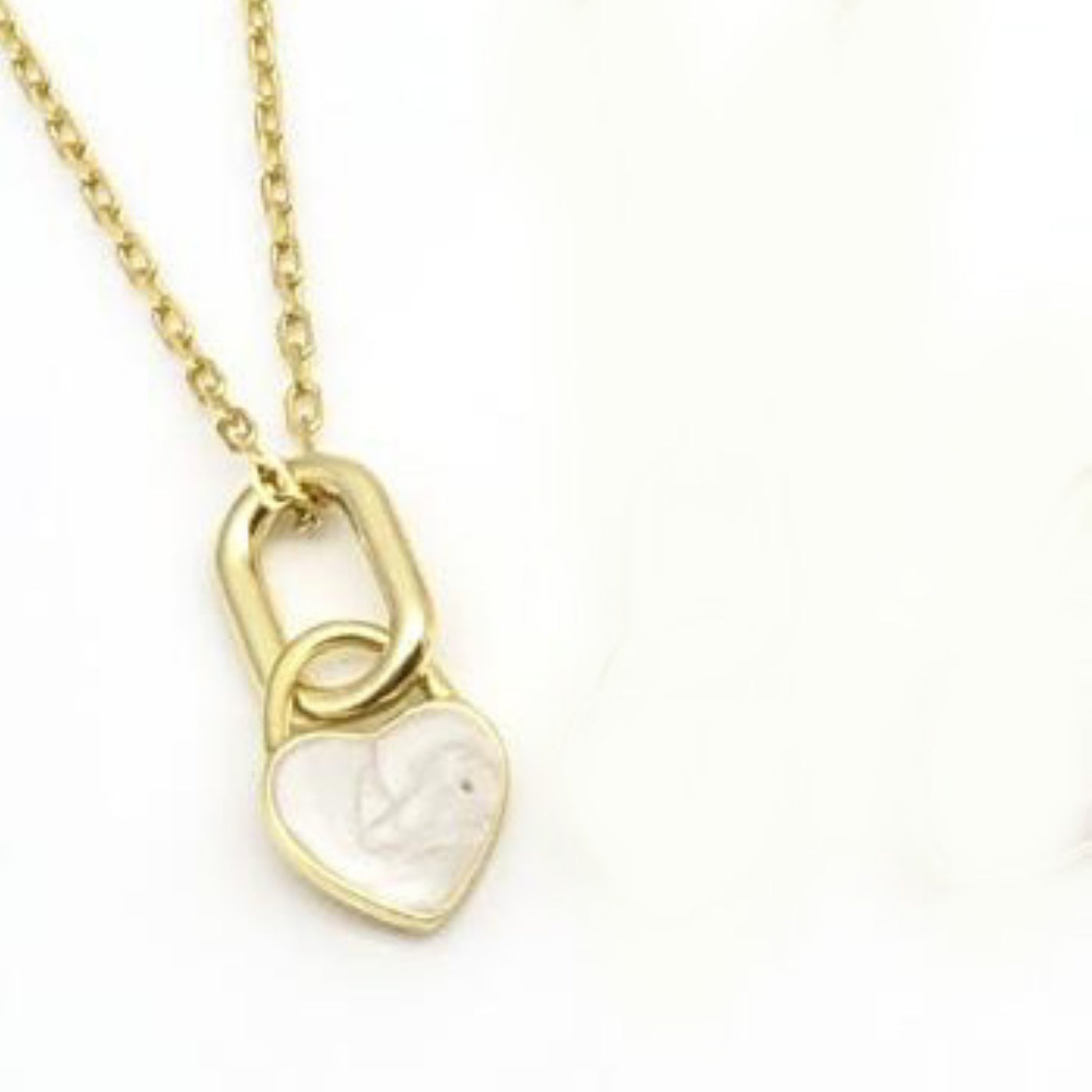 Sunshine White Enamel Heart Disc Necklace | 40+3cm - John Ross Jewellers