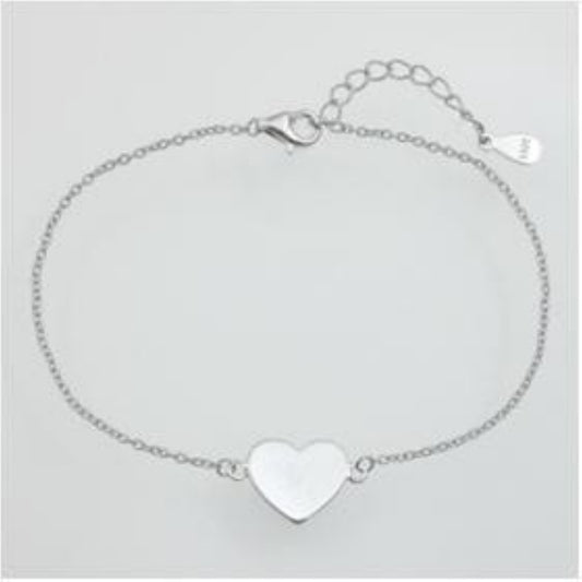 Silver Heart Disc Bracelet | 17+3cm - John Ross Jewellers