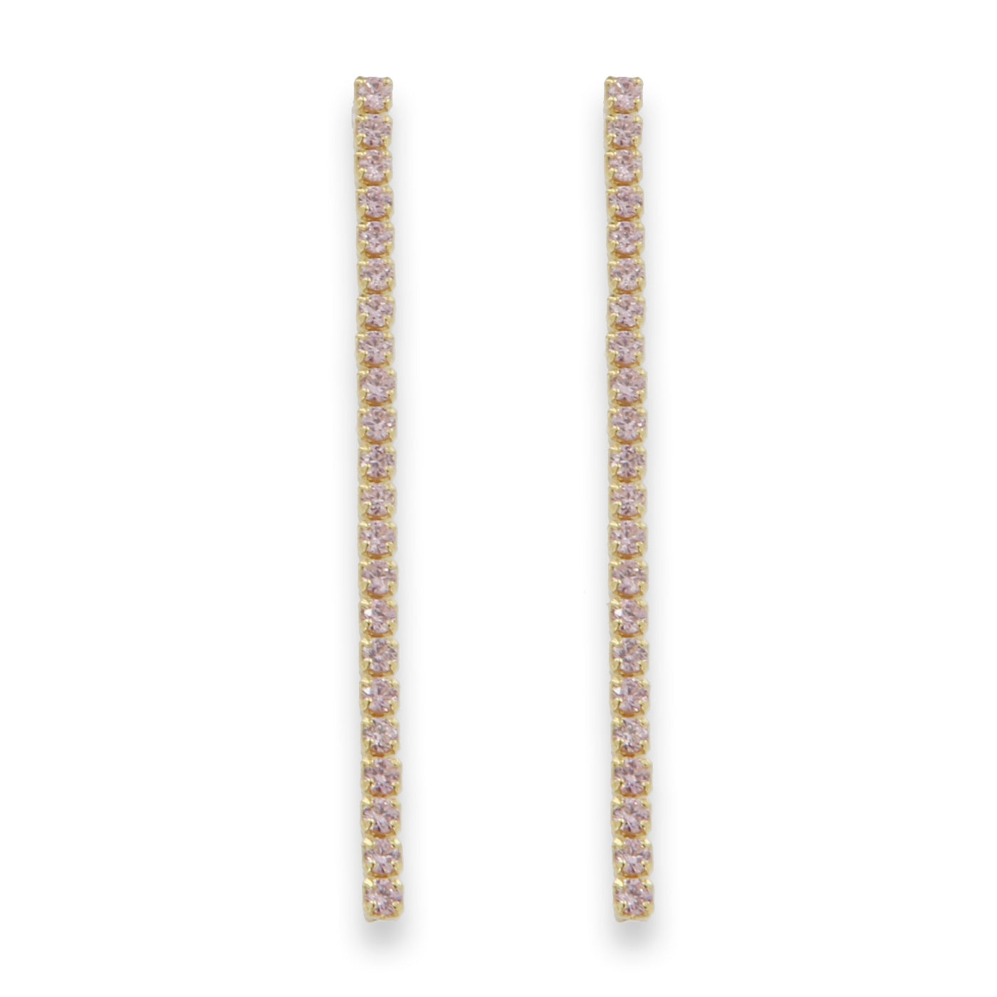 Sunshine Tennis Drop Earrings | 2mm Pink CZ - John Ross Jewellers