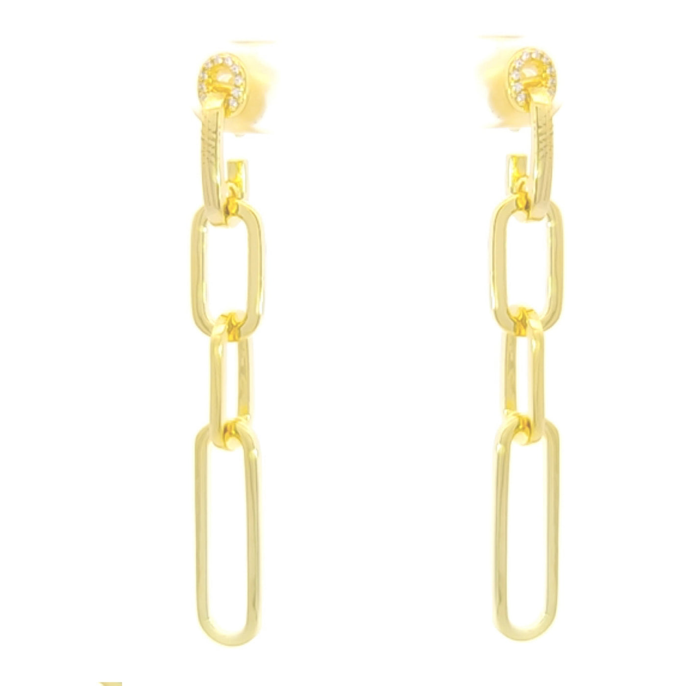Sunshine CZ Long Chain Drop Earrings - John Ross Jewellers