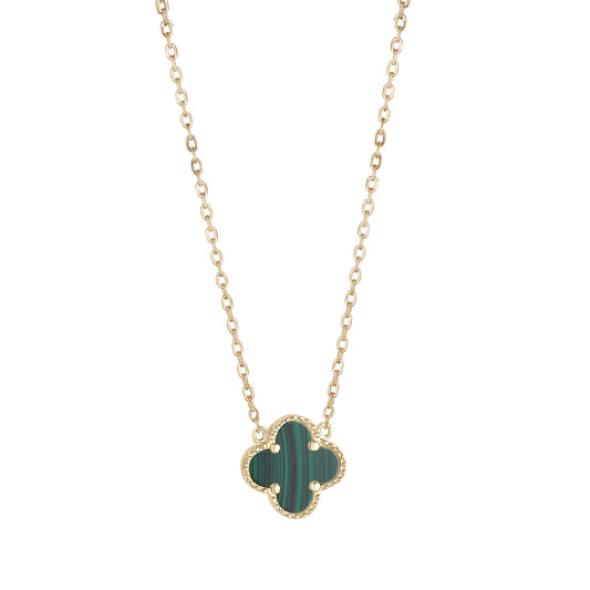 Sunshine Malachite Quatrefoil Necklace