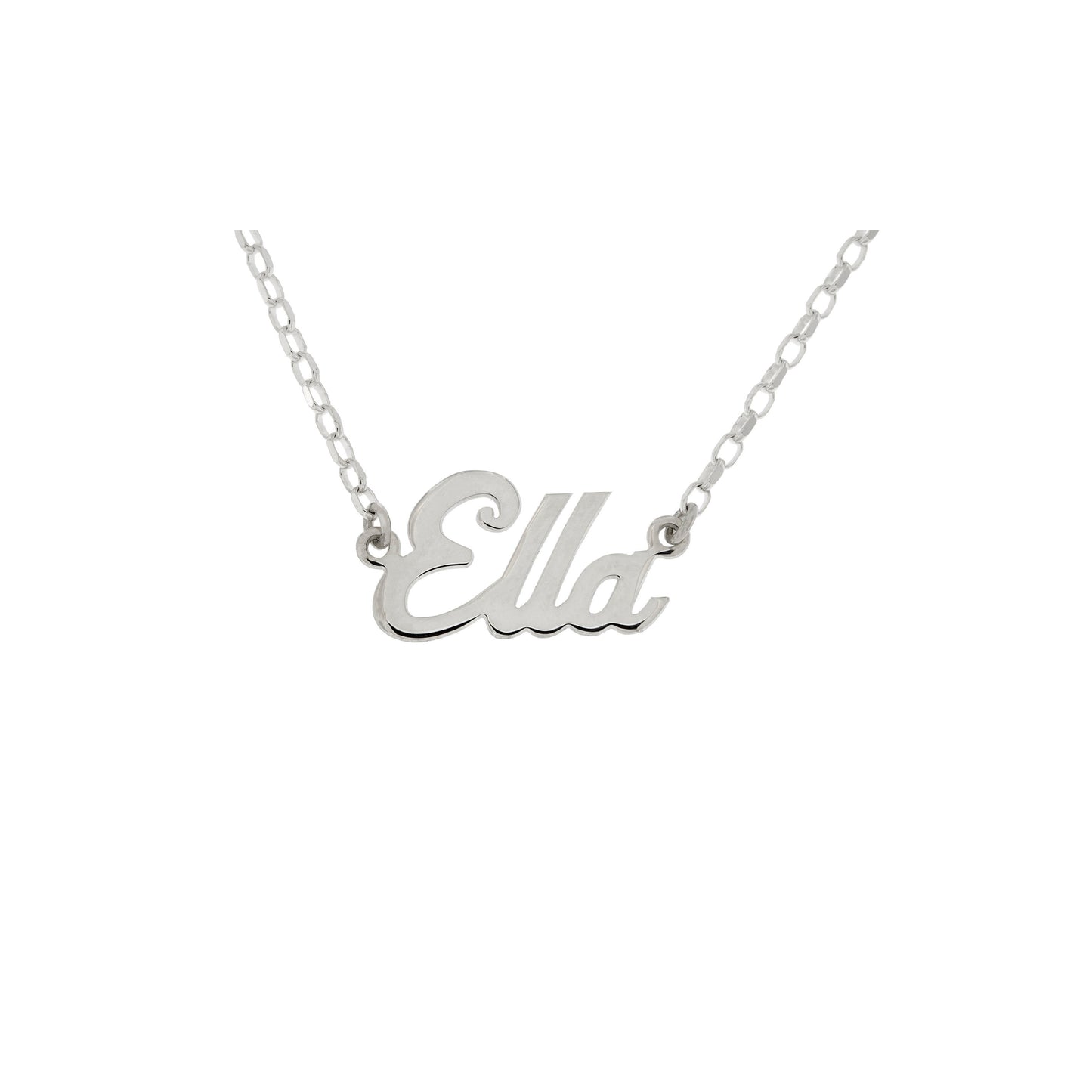 Silver Name Plate Necklace | Smaller Letters