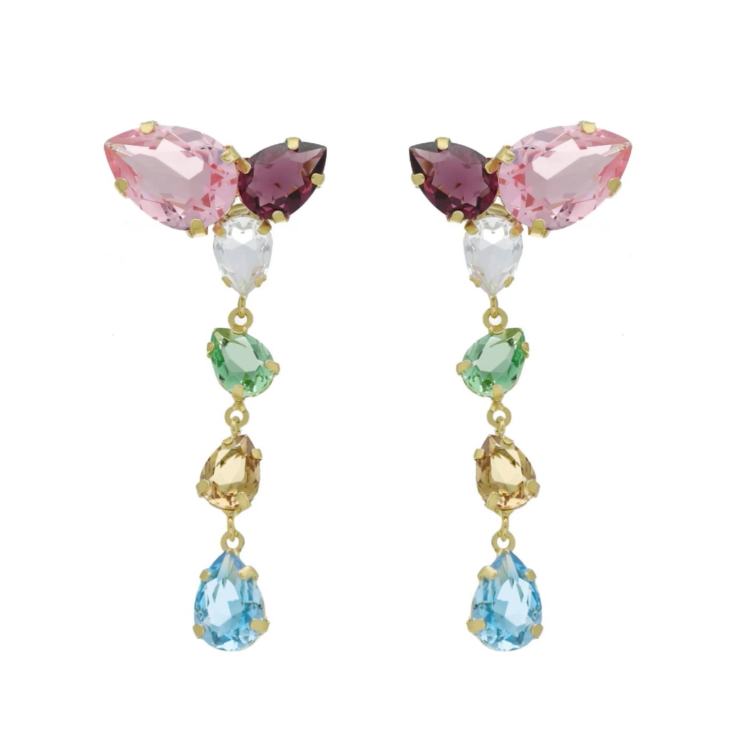 Victoria Cruz Magnolia Multicoloured Drop Earrings