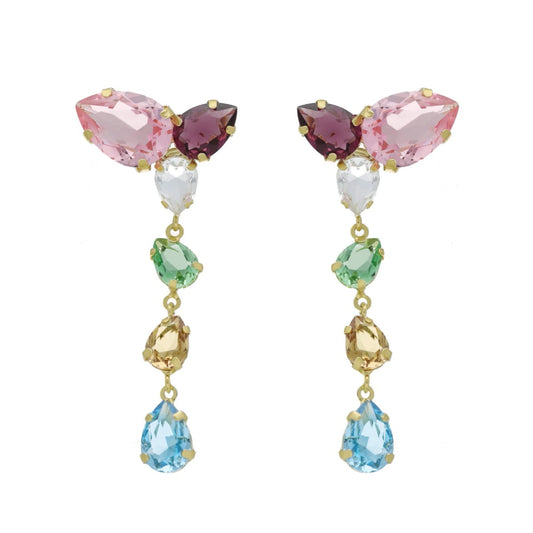 Victoria Cruz Magnolia Multicoloured Drop Earrings