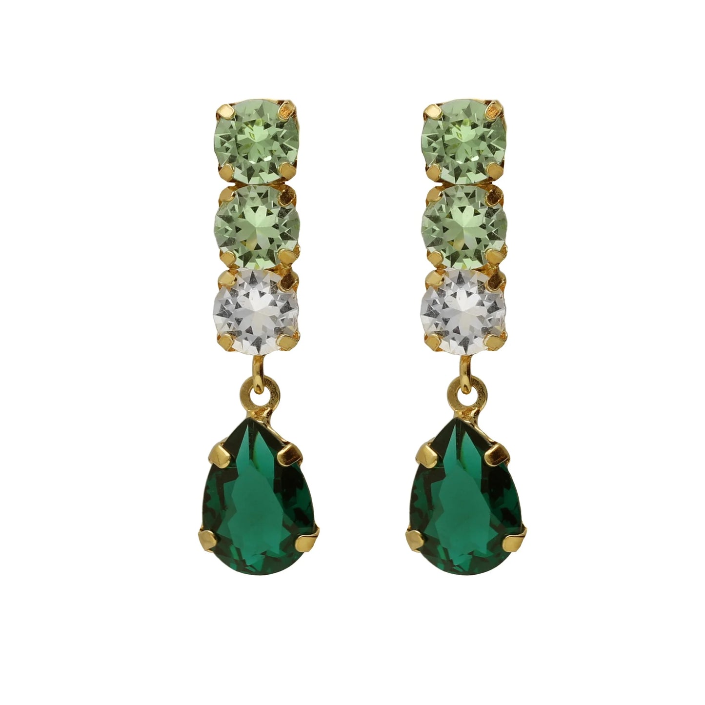 Victoria Cruz Green Illume Drop Earrings