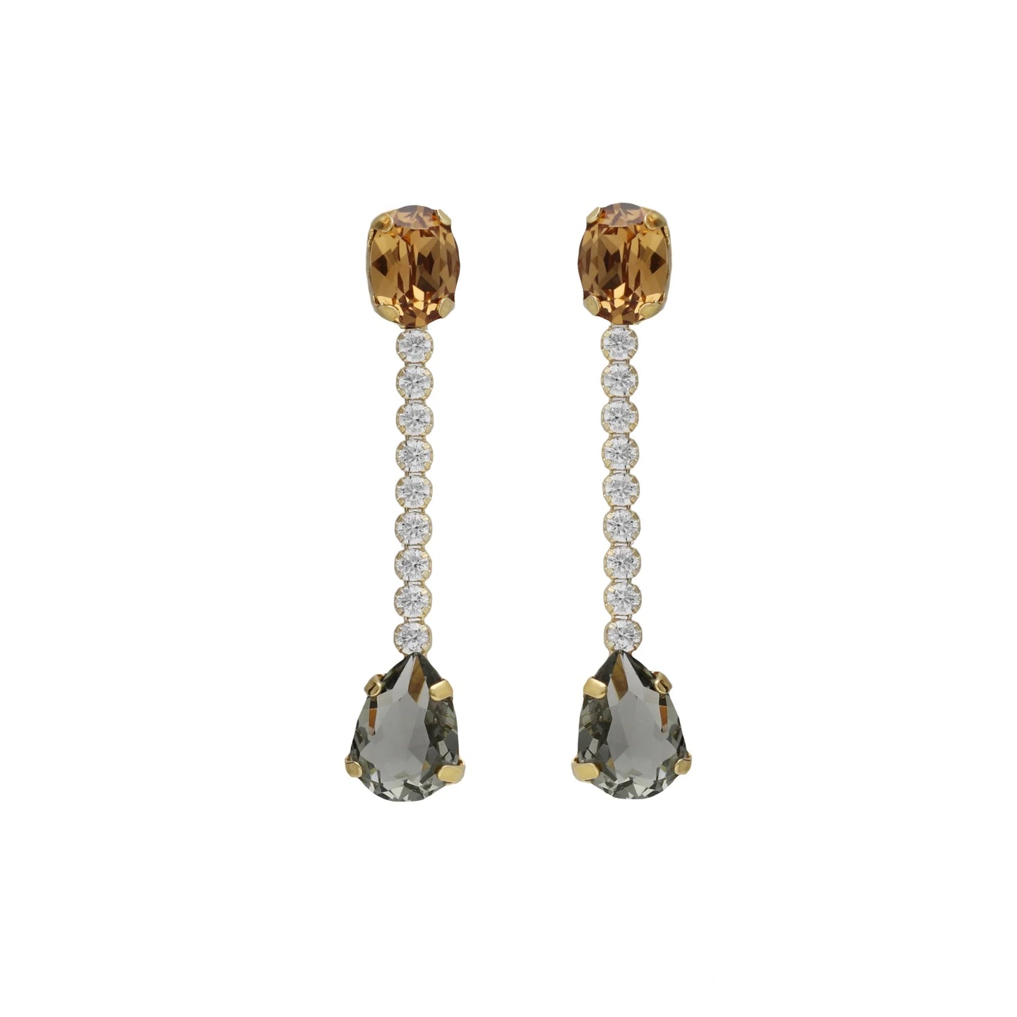 Victoria Cruz Champagne Drop Earrings