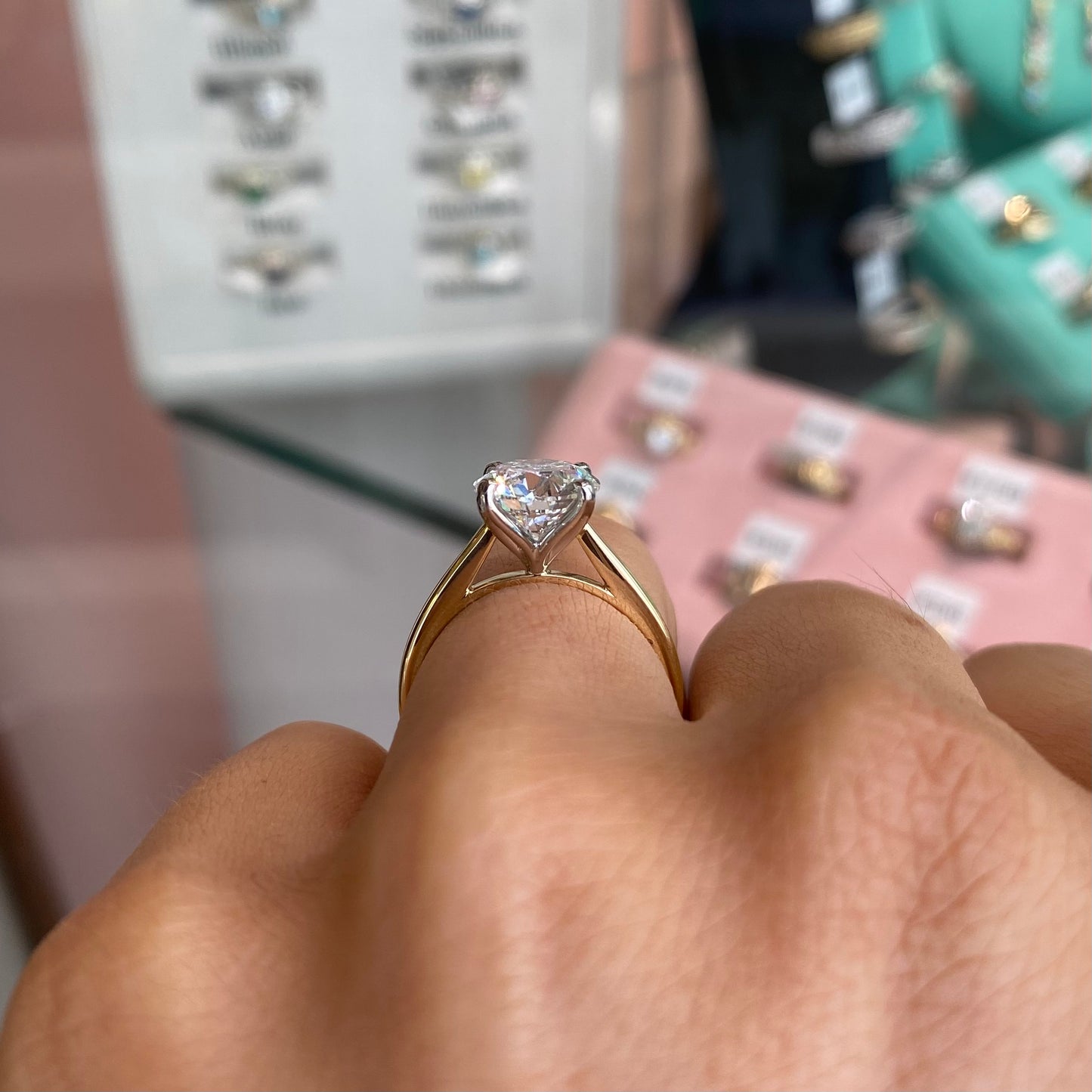 18ct gold solitaire engagement ring by Prima with a 2.52ct certified lab diamond, featuring a classic and elegant design.