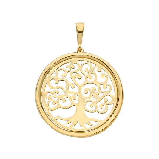 9ct Gold Tree of Life Pendant | Large - John Ross Jewellers
