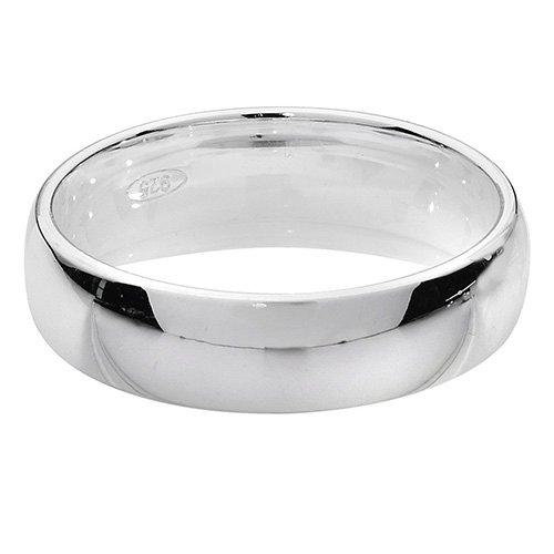 Silver 5mm Court Wedding Band