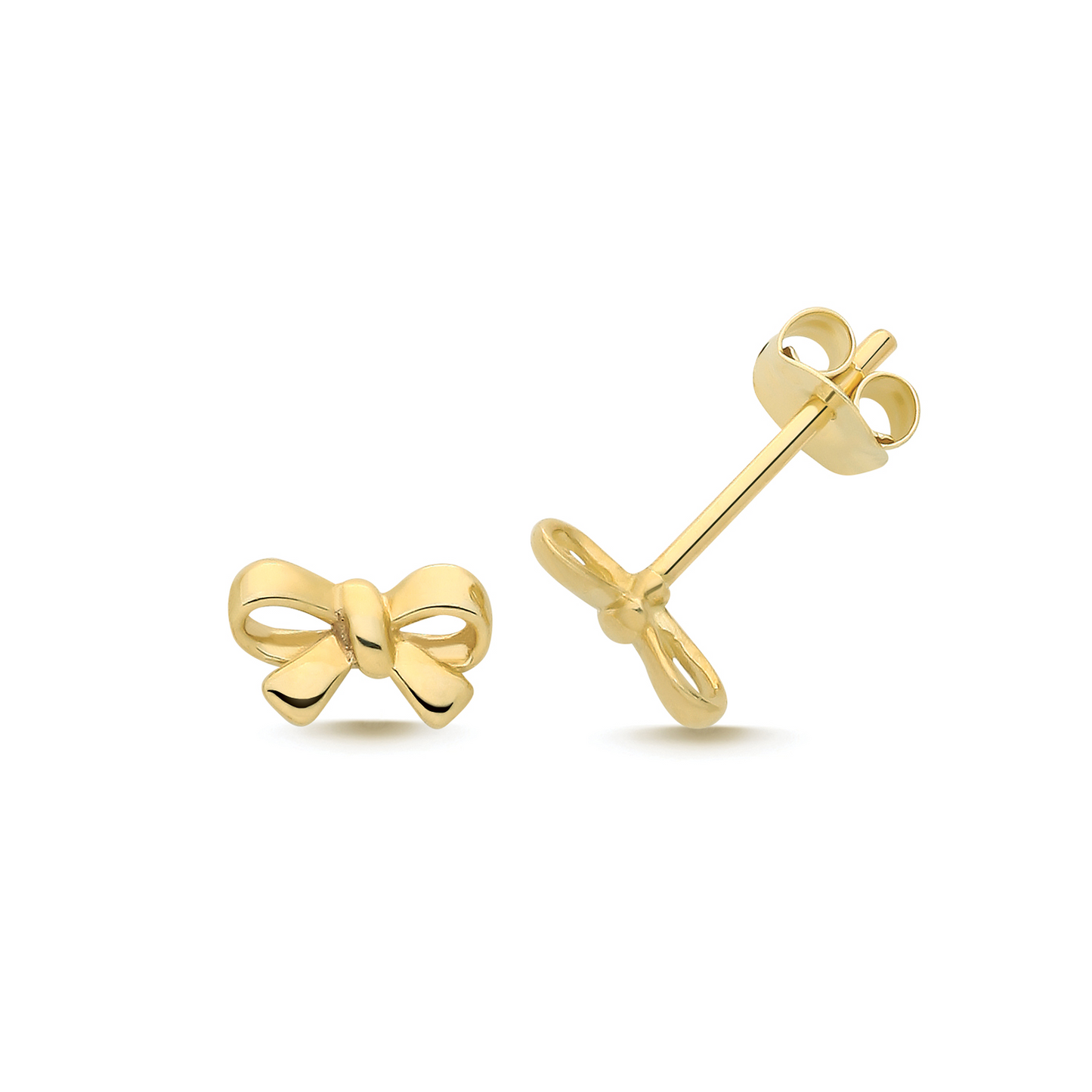 9ct Gold Pretty Bow Stud Earrings