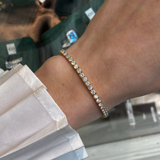 Mattia 18ct gold lab diamond line bracelet with 5.00ct diamonds