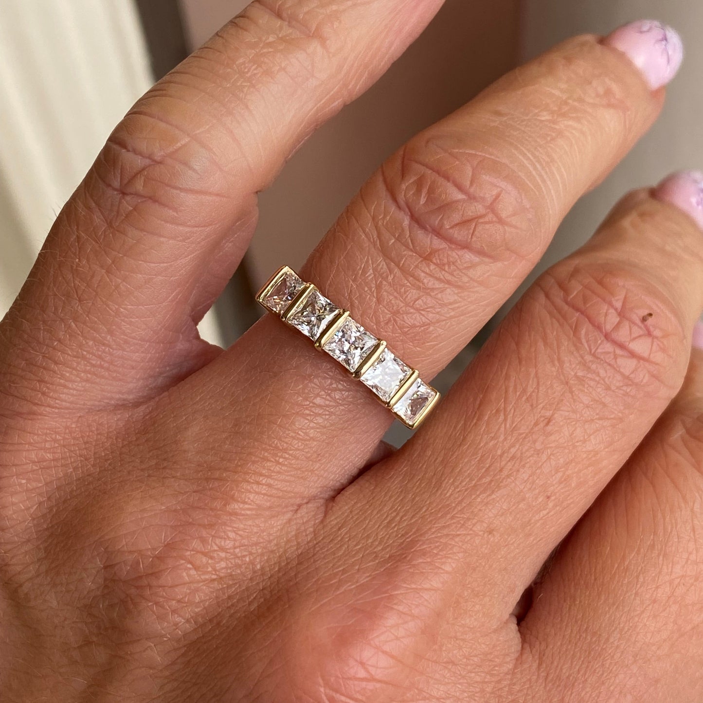 9ct Gold Princess CZ Eternity Ring