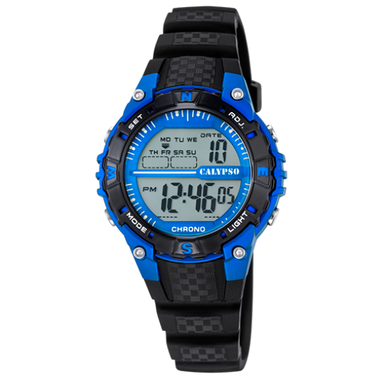 Q&Q Calypso Gents Blue Digital Watch - John Ross Jewellers