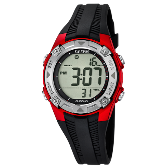 Q&Q Calypso Kids Red Digital Watch - John Ross Jewellers