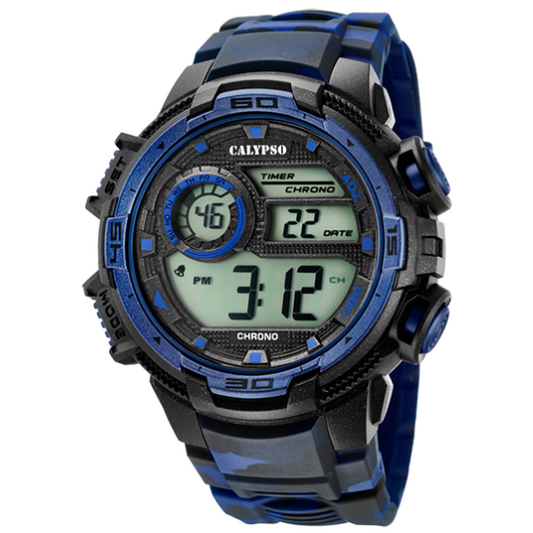 Q&Q Calypso Gents Blue Digital Watch