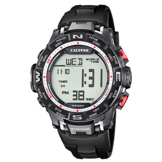 Q&Q Calypso Gents Digital Watch | Red - John Ross Jewellers