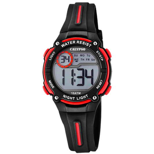 Q&Q Calypso Kids Black & Red Digital Watch