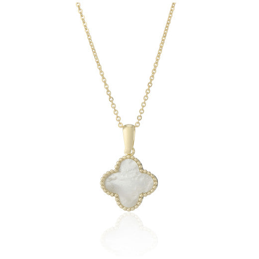 9ct Gold Alhambra Mother of Pearl Quatrefoil Necklace