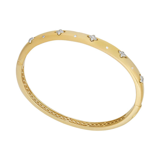 Sunshine CZ Quatrefoil Oval Bangle - John Ross Jewellers
