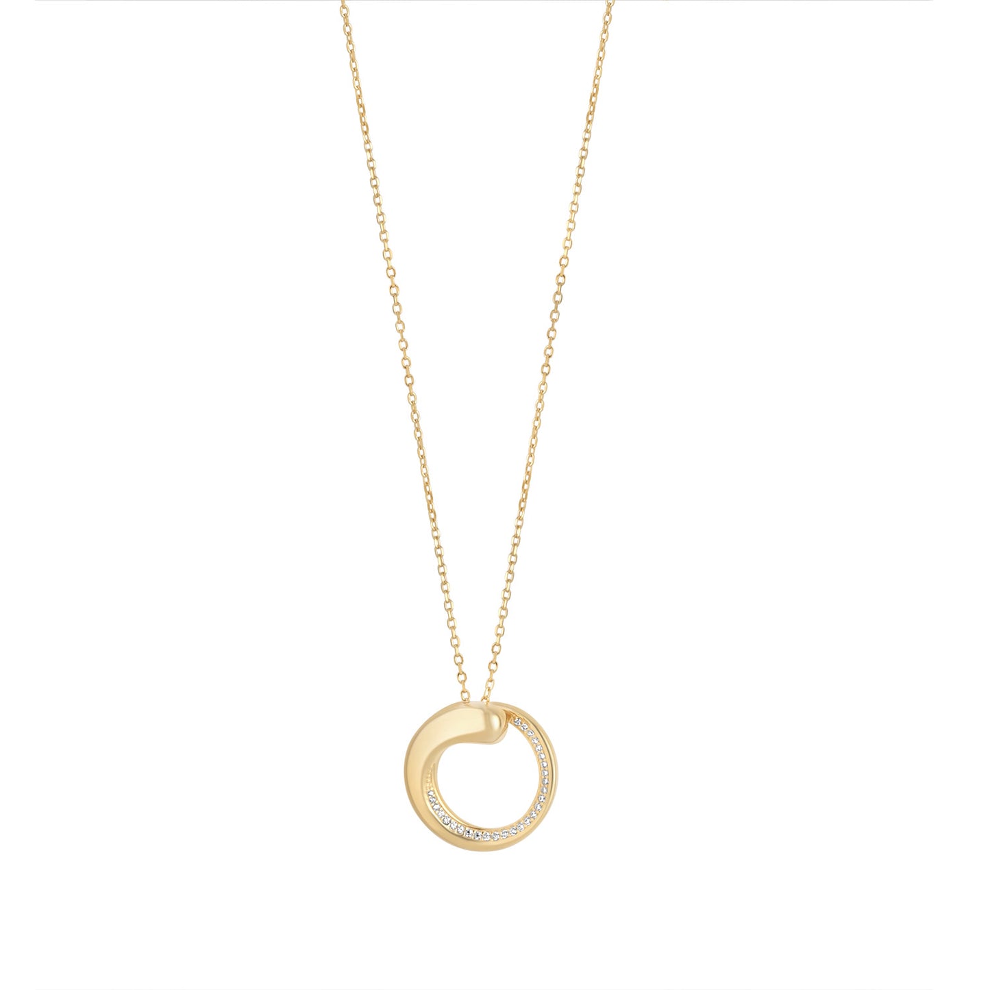 Sunshine CZ Open Circle Necklace