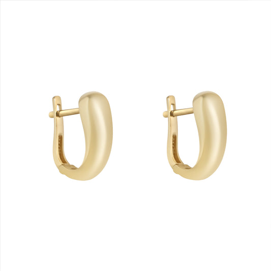 9ct Gold Tapered Chunky Huggie Hoop Earrings - John Ross Jewellers