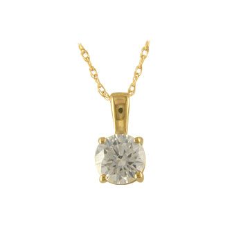 9ct Gold Round CZ Pendant | 6mm - John Ross Jewellers