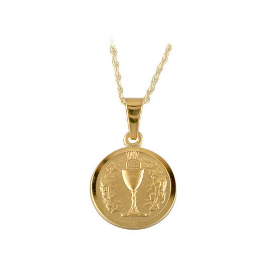 9ct Gold Communion Chalice Disc Necklace - John Ross Jewellers