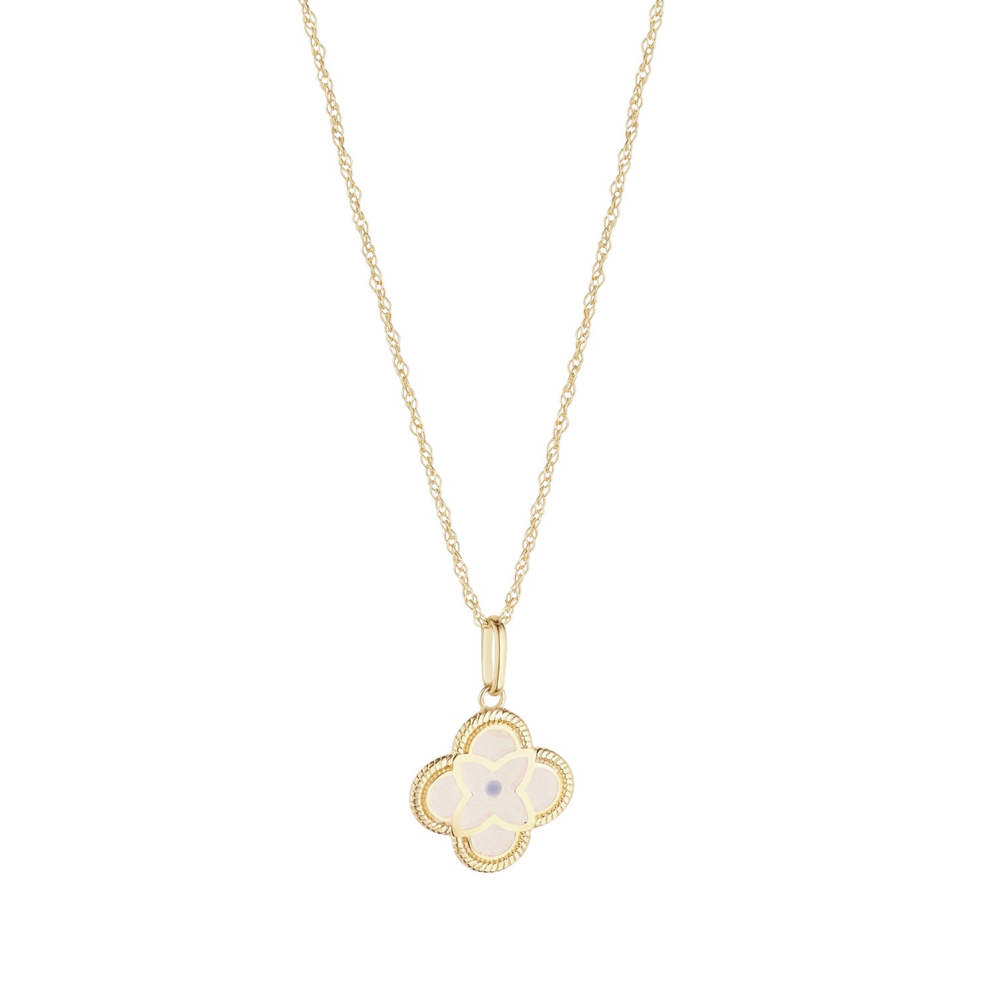 9ct Gold Nano Sapphire Quatrefoil Necklace - John Ross Jewellers