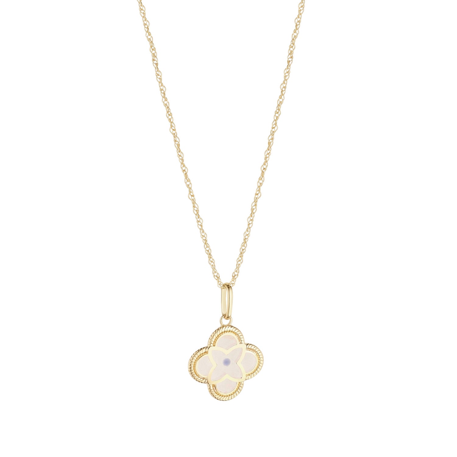 9ct Gold Nano Sapphire Quatrefoil Necklace - John Ross Jewellers