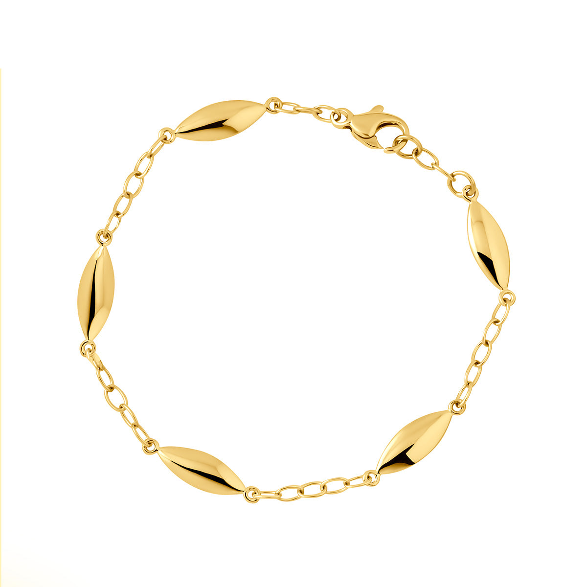 9ct Gold Puffed Marquise Bracelet