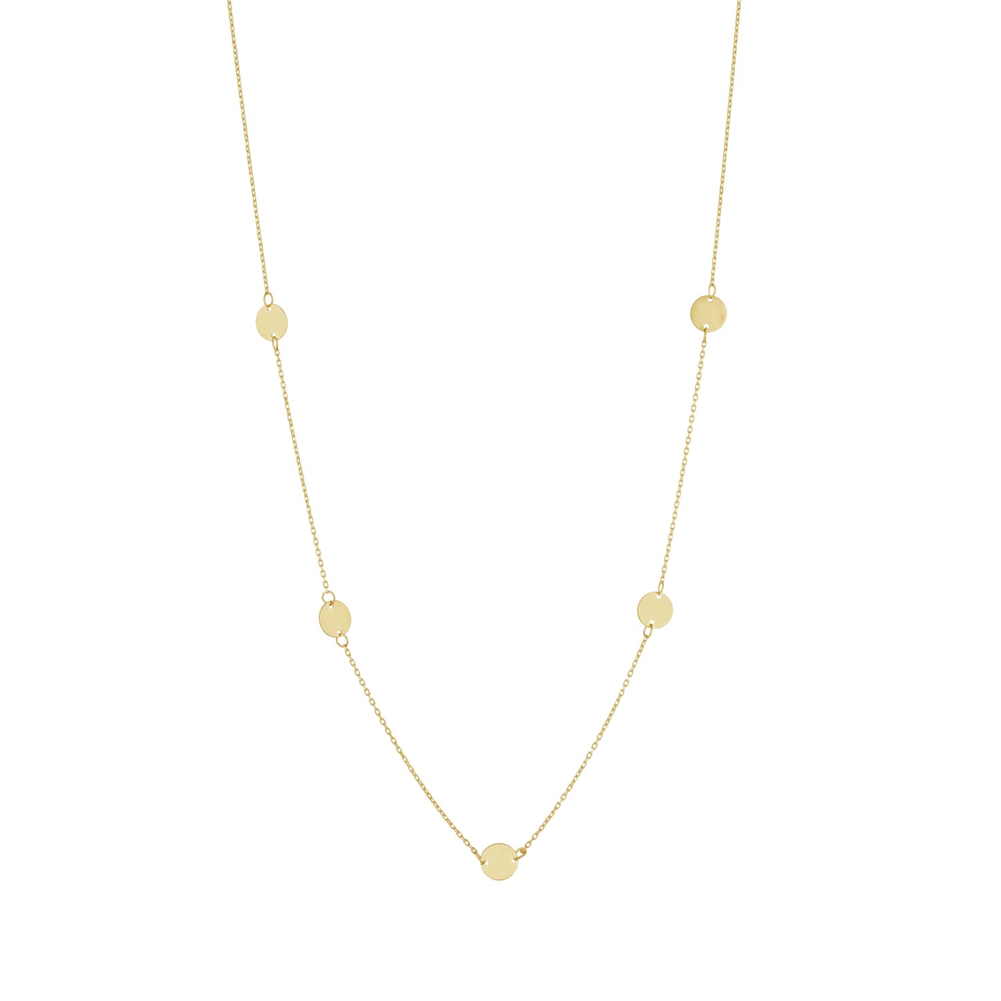 9ct Gold Five Discs Necklace - John Ross Jewellers