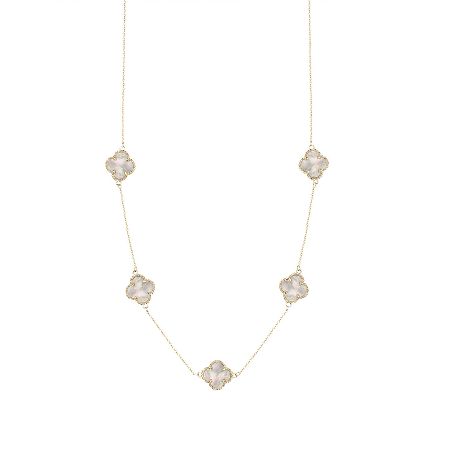 9ct Gold Alhambra Mother of Pearl Quatrefoil Necklace - John Ross Jewellers