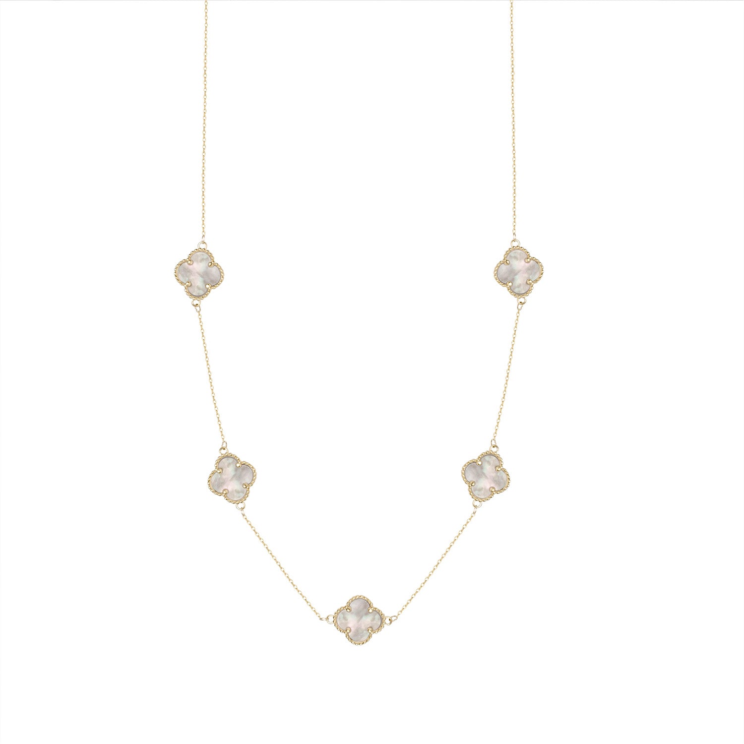 9ct Gold Alhambra Mother of Pearl Quatrefoil Necklace - John Ross Jewellers