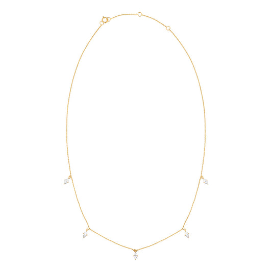 9ct Gold Marquise CZ Drops Necklace