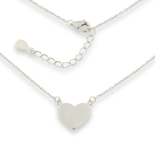 Silver Identity Necklace | Heart