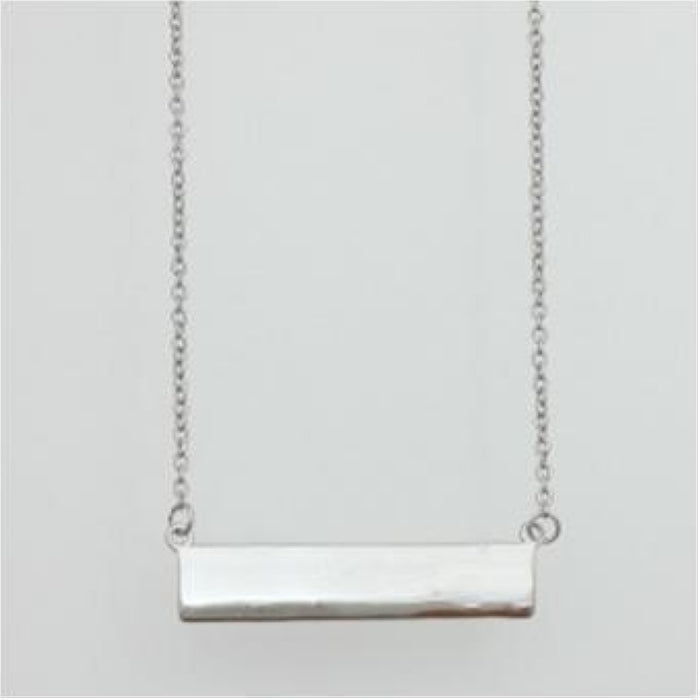 Silver Bar Disc Necklace