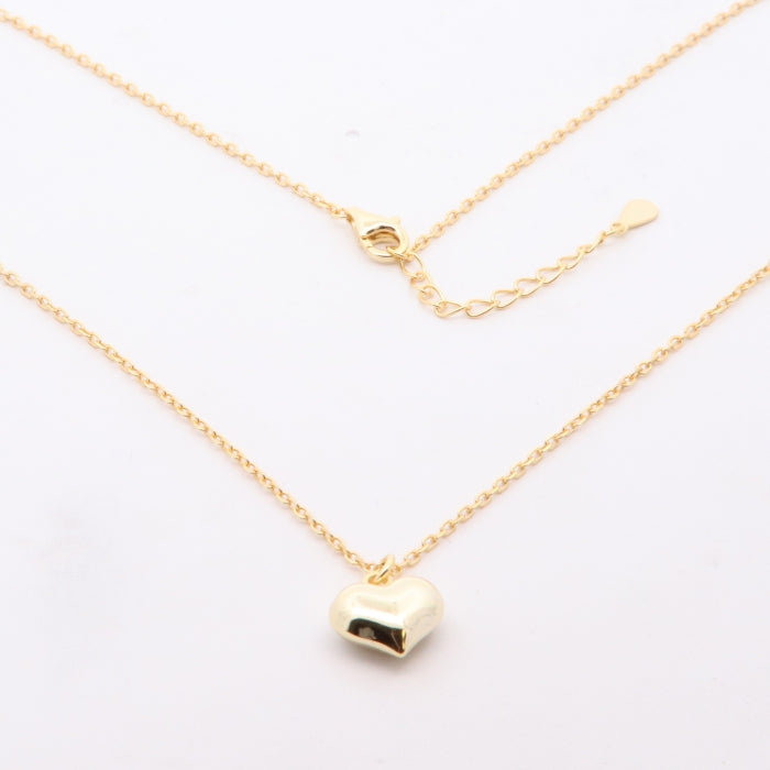 Sunshine 10mm Puffed Heart Necklace | 40 + 4cm