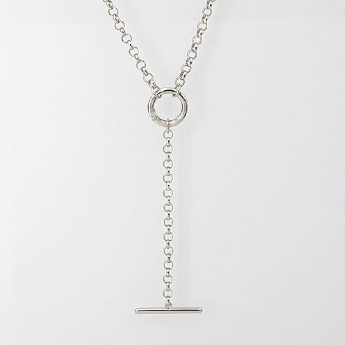 Silver T-Bar Lariat Necklace | 45+8cm - John Ross Jewellers