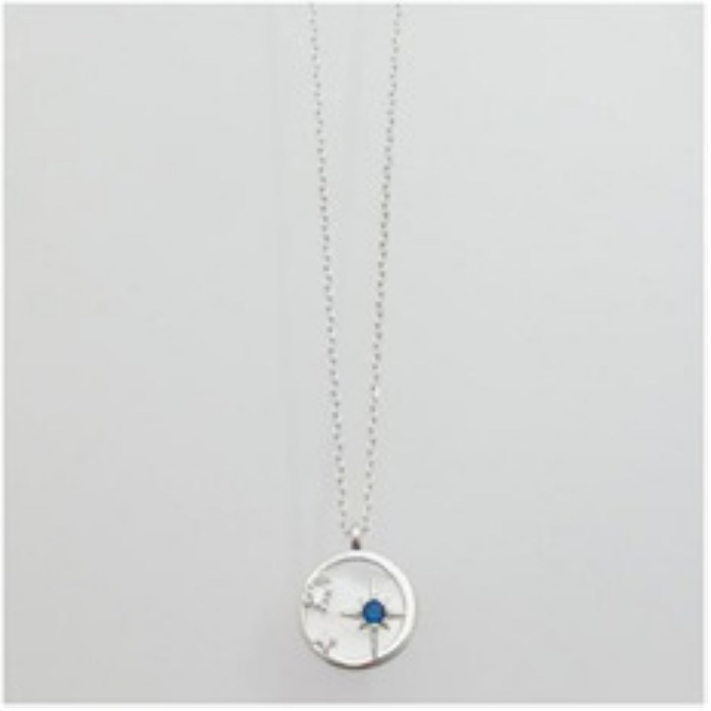 Silver Mother of Pearl Northstar Disc Necklace | 42+3cm - John Ross Jewellers