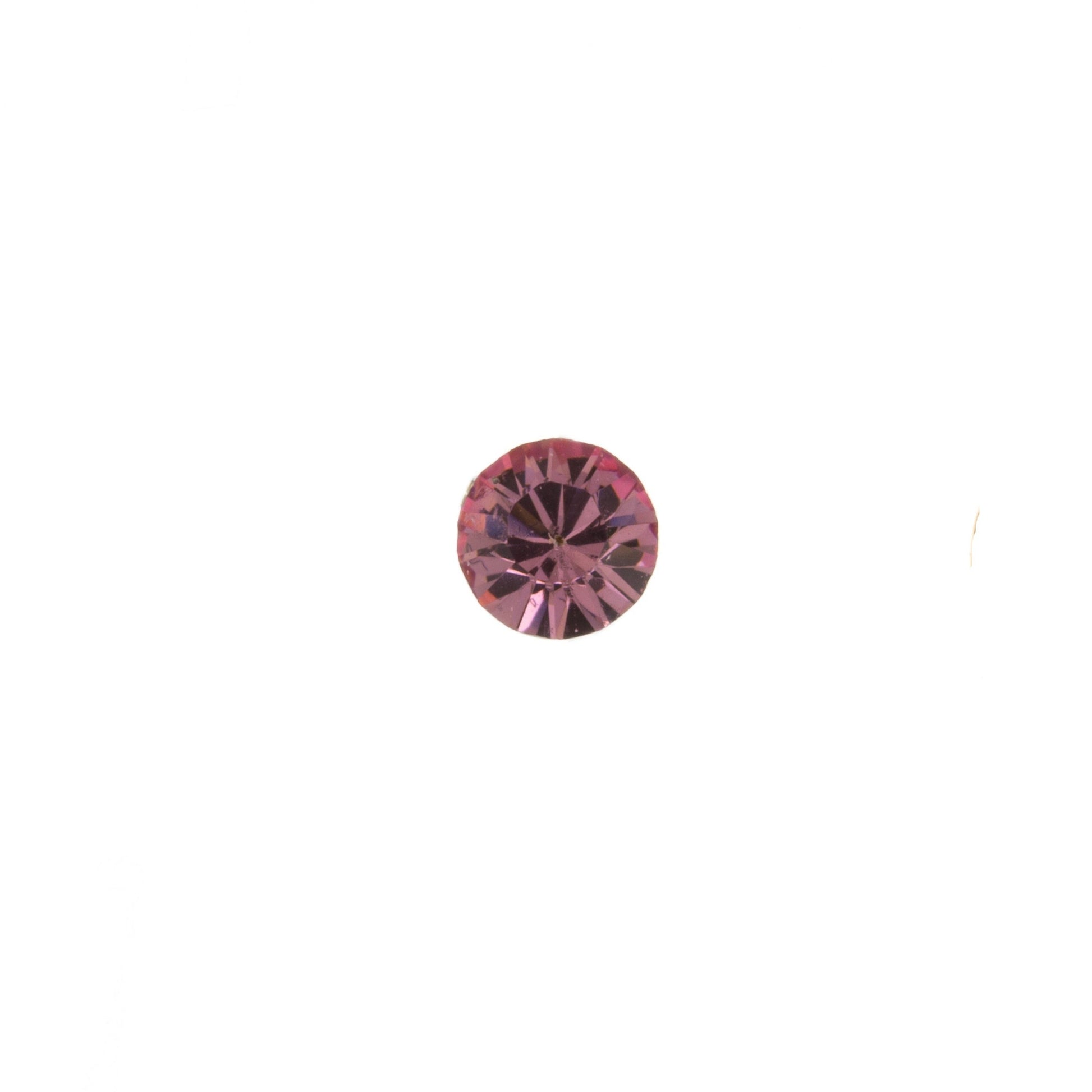 9ct Gold Nose Stud | 2.5mm Dark Pink Crystal - John Ross Jewellers