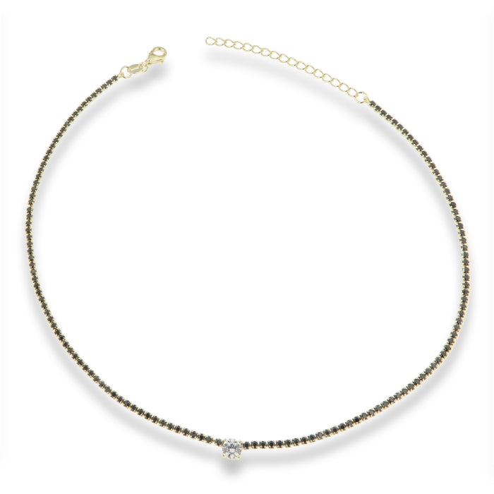 Sunshine CZ Tennis Necklace | White & Black