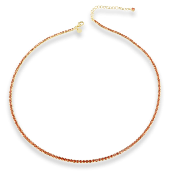 Sunshine Organge CZ Tennis Necklace | 40+5cm - John Ross Jewellers