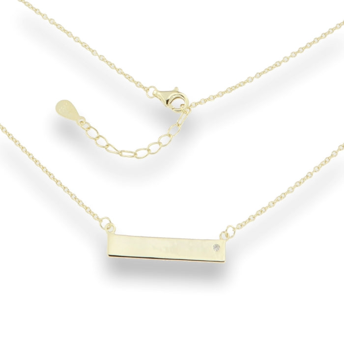 Sunshine Identity Bar Necklace | CZ